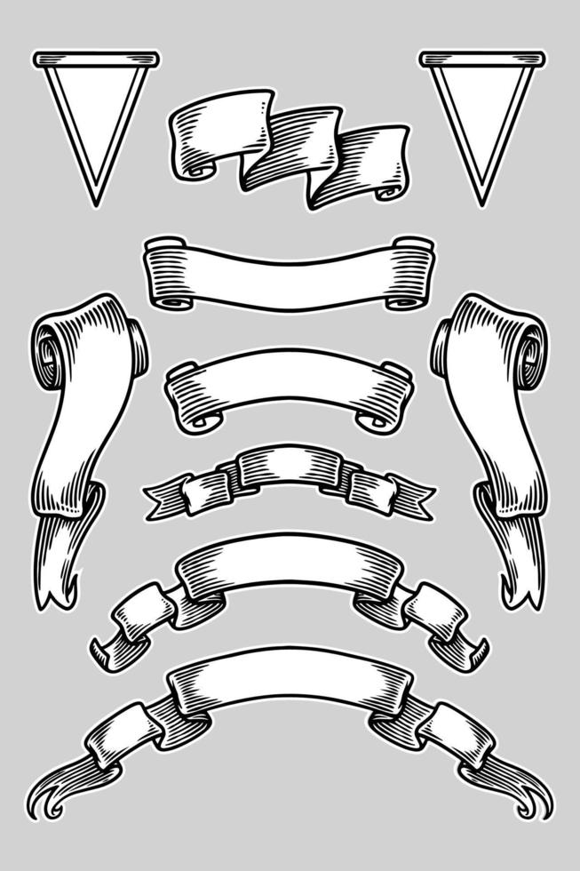 illustrazione vettoriale del set di banner a nastro