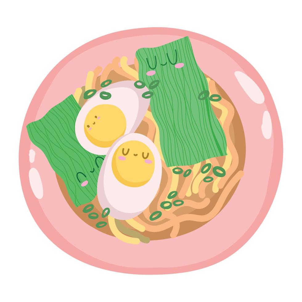 zuppa di uova kawaii vettore