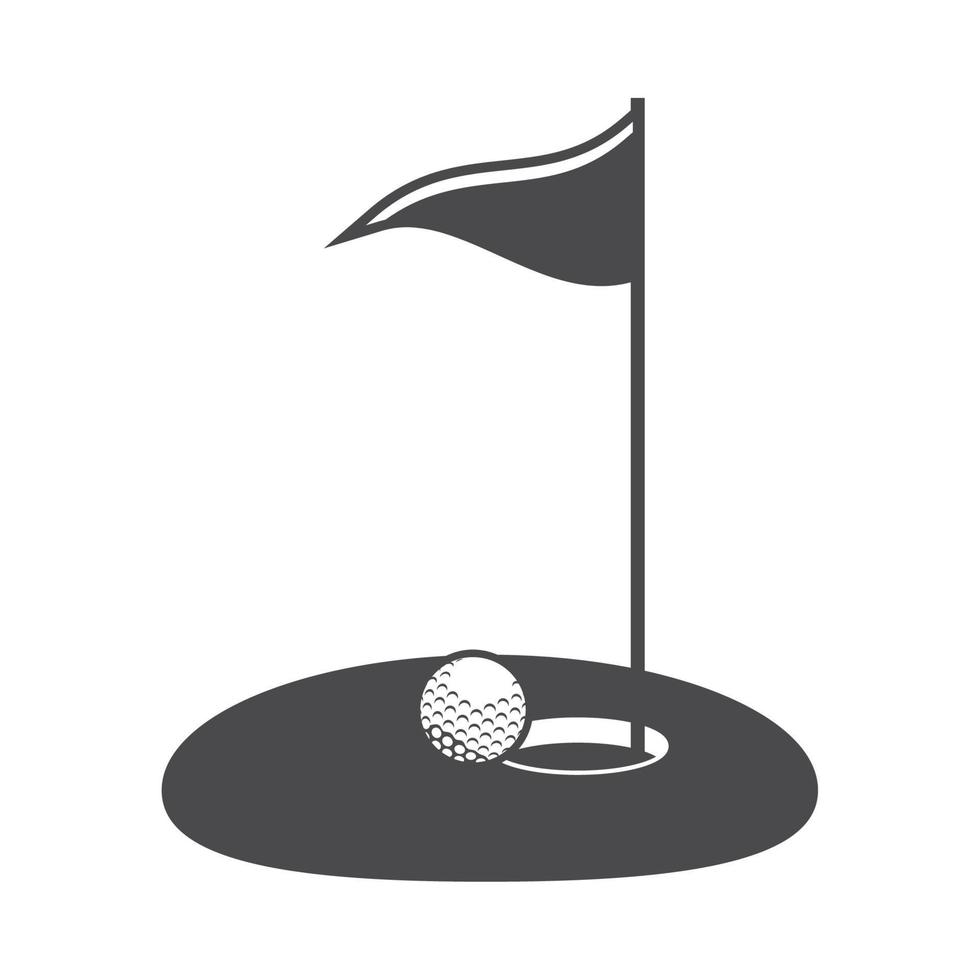 pallina da golf e bandiera vettore