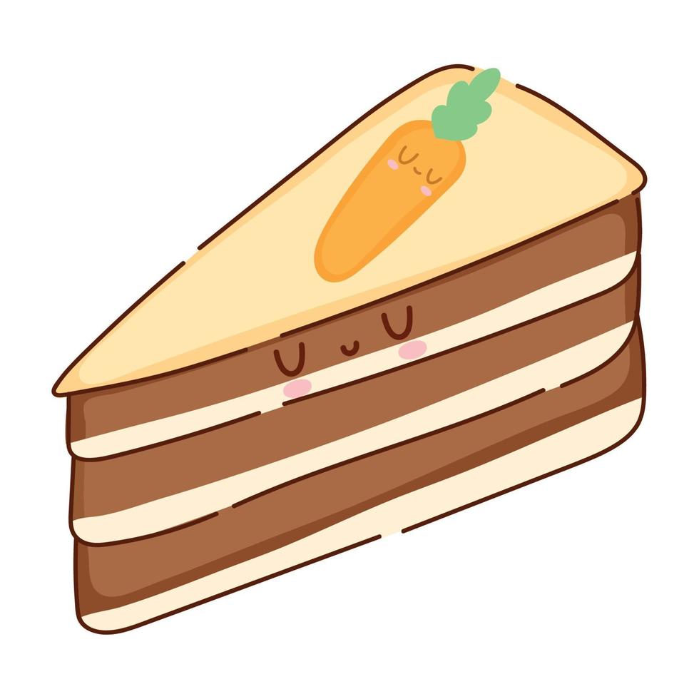 torta di carote kawaii vettore