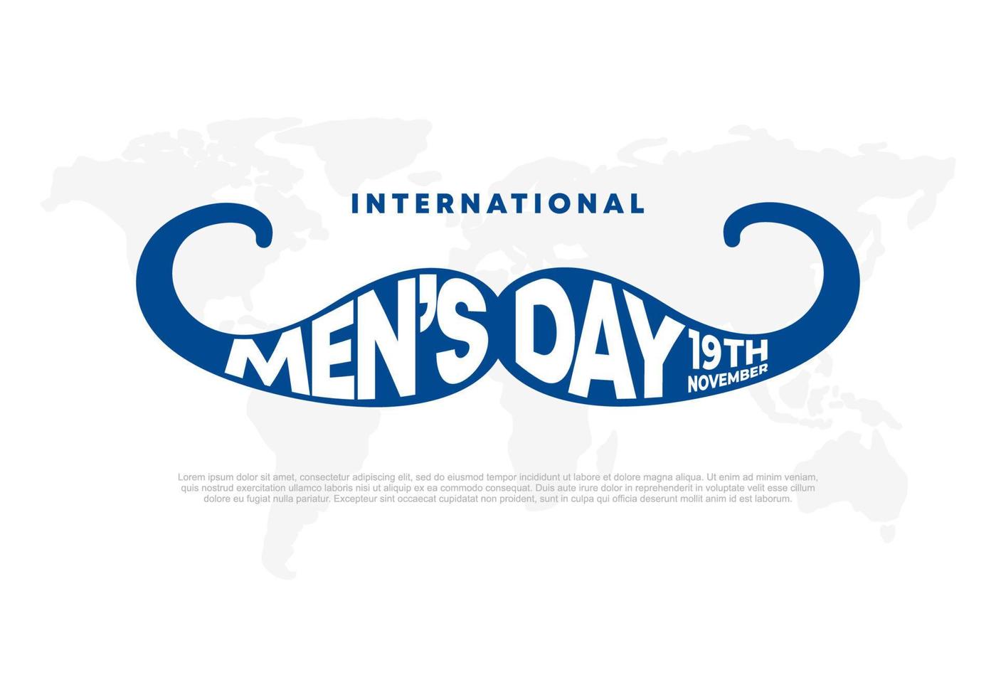 poster di banner di sfondo del giorno degli uomini con grandi baffi su colore bianco. vettore
