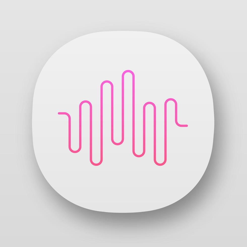 icona dell'app dell'onda del ritmo musicale. interfaccia utente uiux. festa in discoteca, riproduzione della colonna sonora del dj. onda sonora. volume audio, livello equalizzatore. onda sonora digitale. web, applicazioni mobili. illustrazione vettoriale isolato