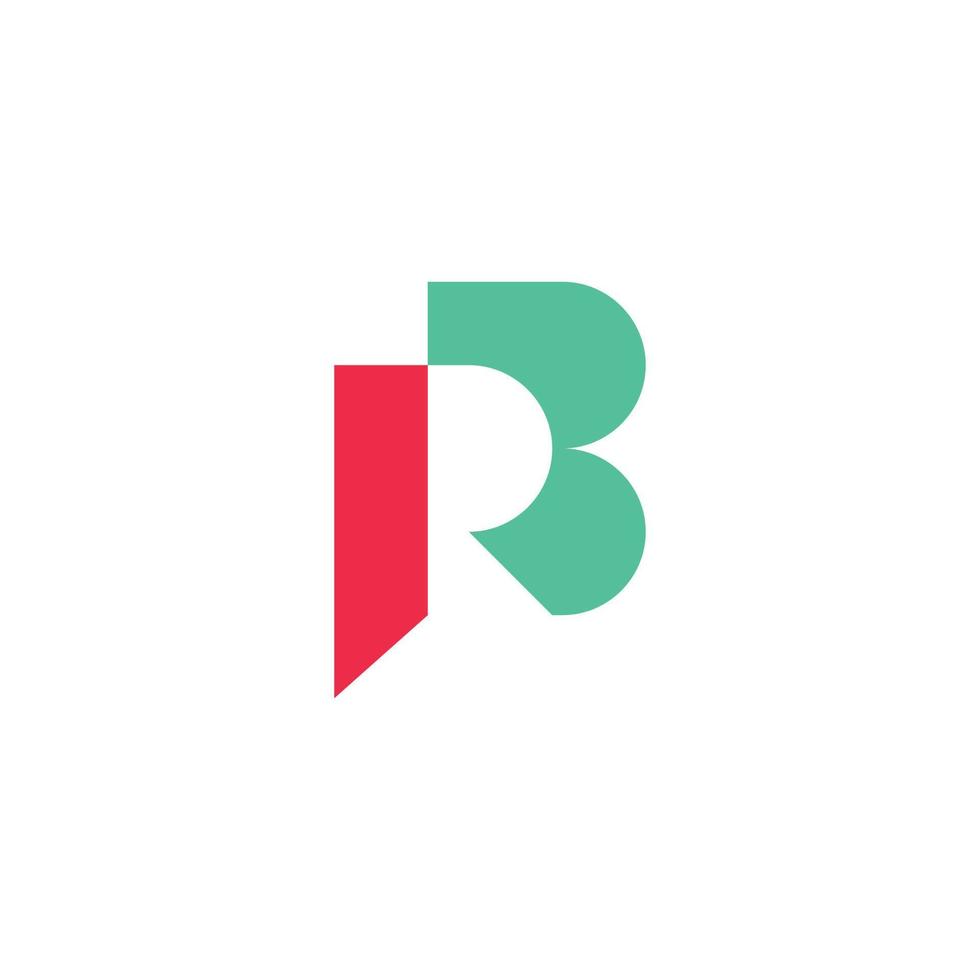 design creativo iniziale del logo dell'azienda rb vettore
