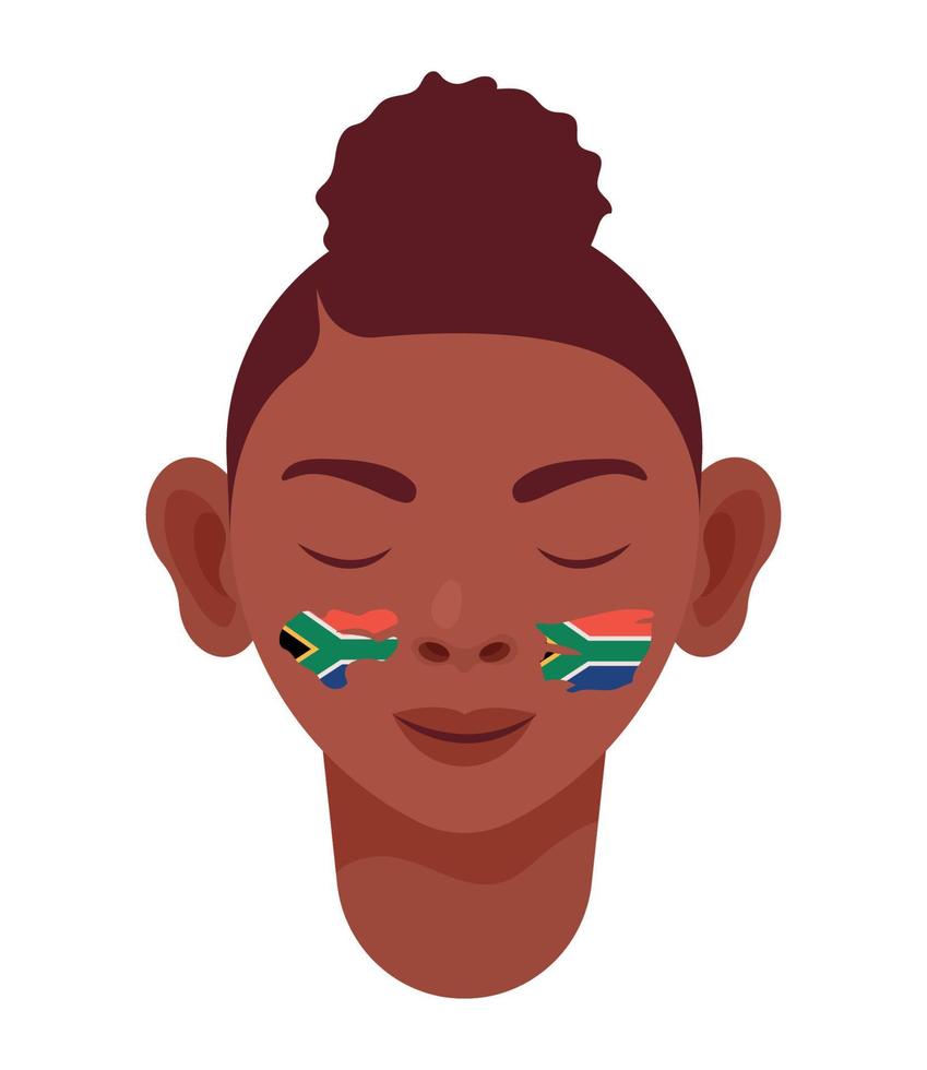 donna con bandiere sudafricane vettore