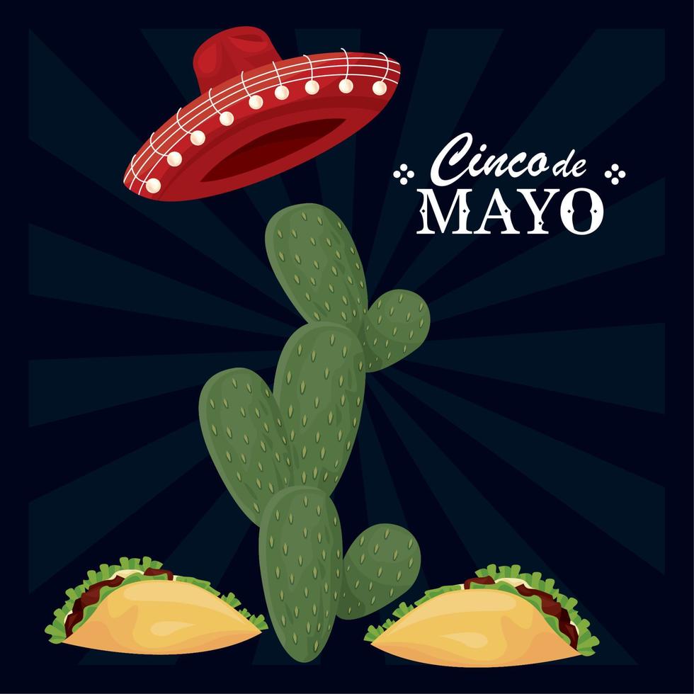 poster di celebrazione di cinco de mayo vettore