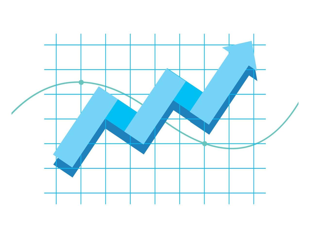 freccia blu delle statistiche vettore