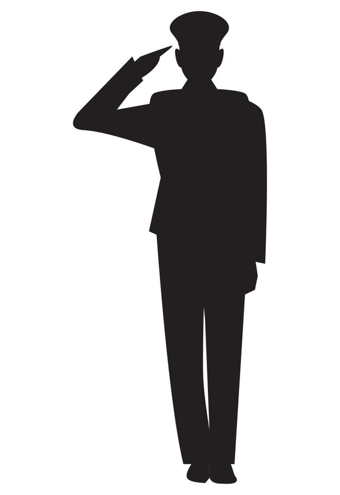 ufficiale militare silhouette vettore
