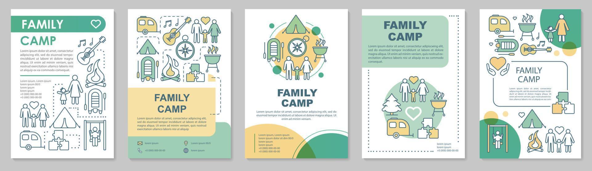 famiglia, genitori e figli, layout del modello di brochure per bambini. volantino, opuscolo, design di stampa di volantini con illustrazioni lineari. layout di pagina vettoriali per riviste, rapporti annuali, manifesti pubblicitari..