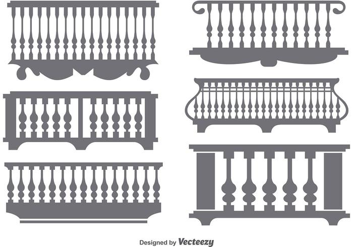 Vettori di icona piatta classica balcone