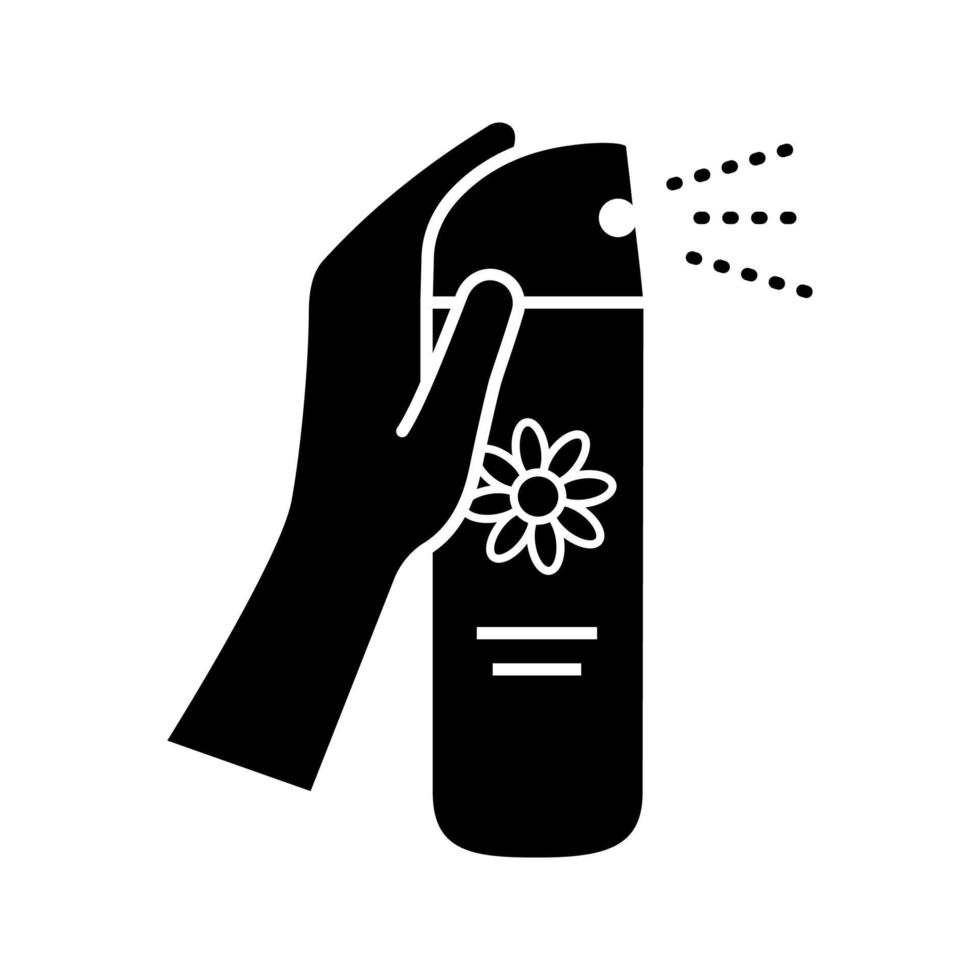 icona del glifo del deodorante per ambienti. simbolo della sagoma. WC, bagno, deodorante per ambienti. spazio negativo. illustrazione vettoriale isolato