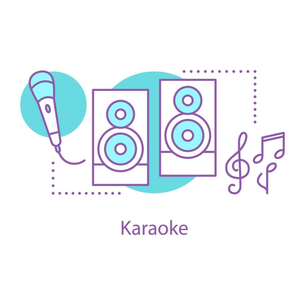icona del concetto di karaoke. cantando. illustrazione al tratto sottile dell'idea del tempo di festa. intrattenimento. disegno di contorno isolato vettoriale