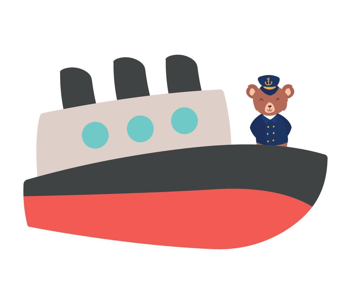 orso marinaio in nave vettore