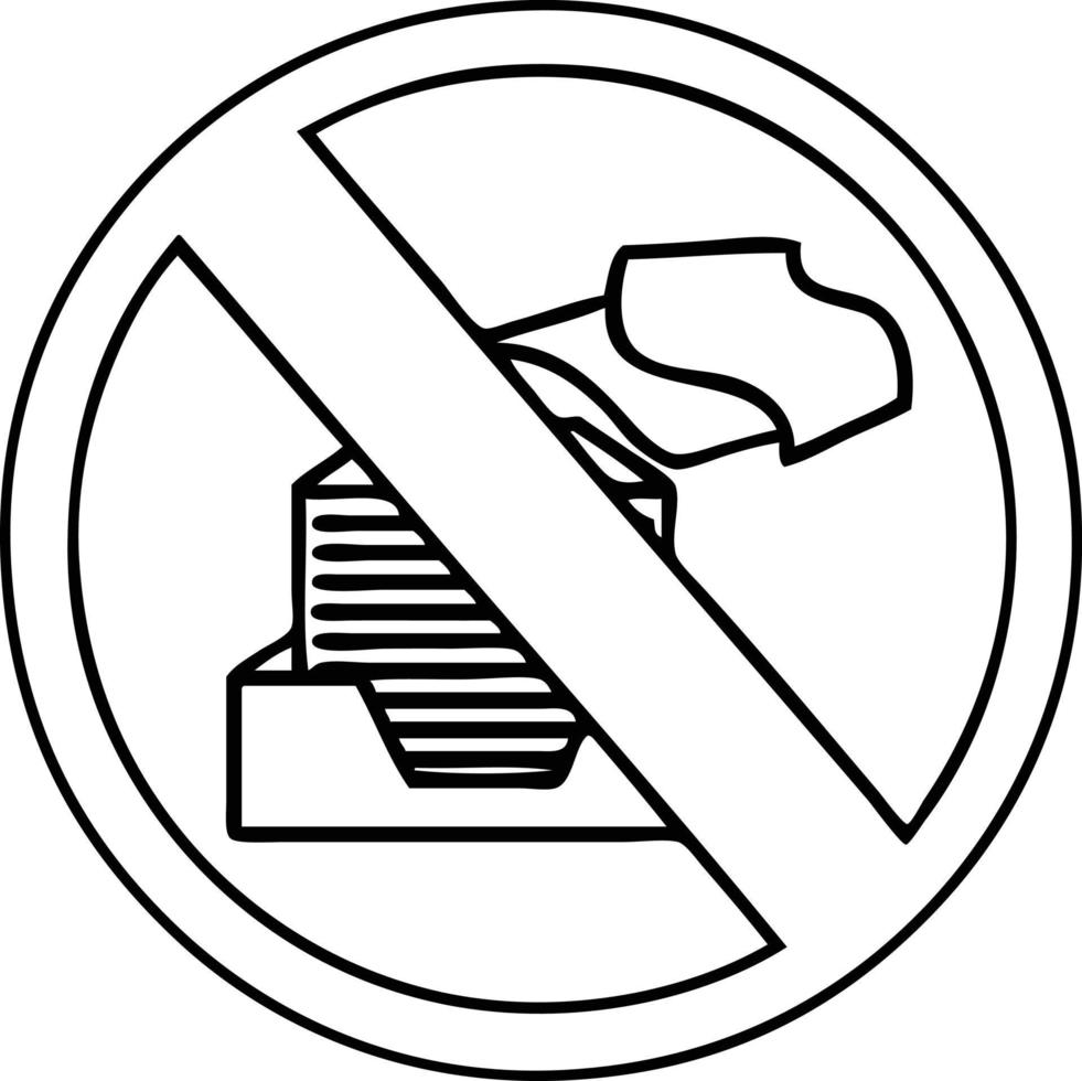 simbolo dell'ufficio senza carta del fumetto di disegno a tratteggio vettore