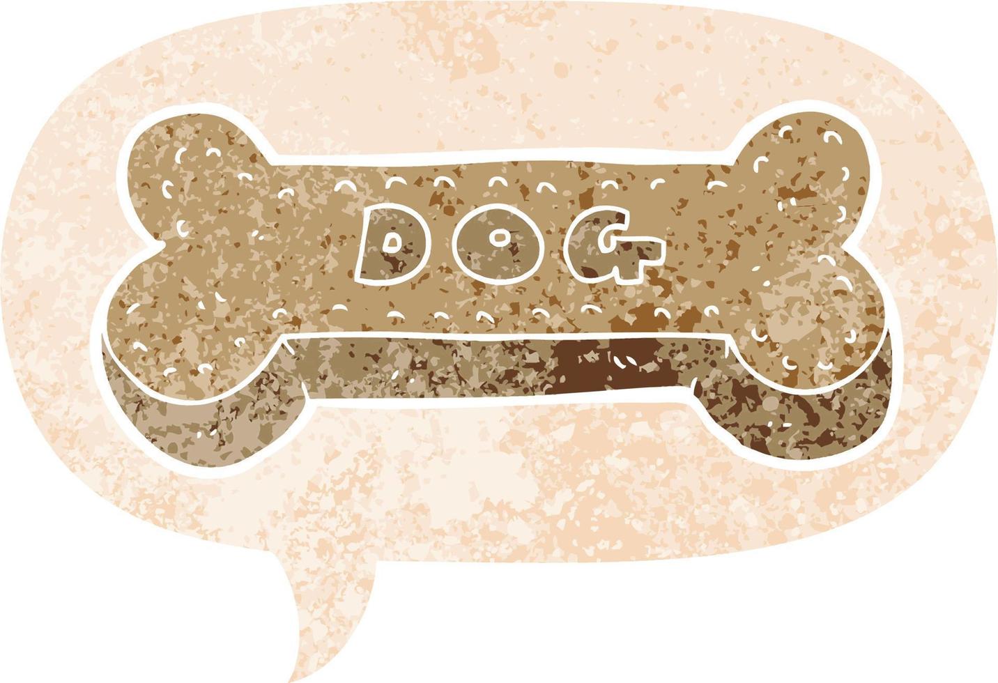 biscotto del cane del fumetto e fumetto nel retro stile strutturato vettore