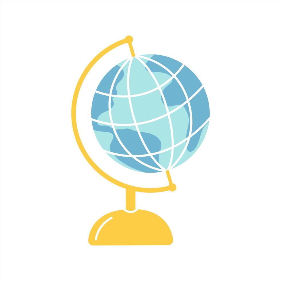 globo scolastico, illustrazione piatta vettoriale su sfondo bianco