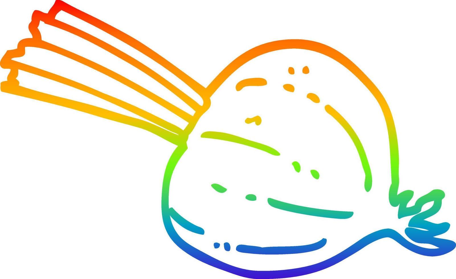 arcobaleno gradiente linea disegno cartone animato barbabietola fresca vettore