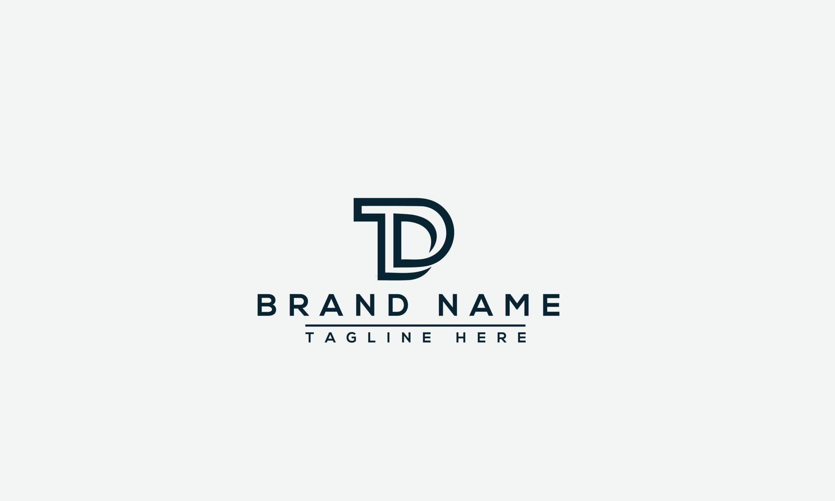 td logo design template elemento di branding grafico vettoriale. vettore