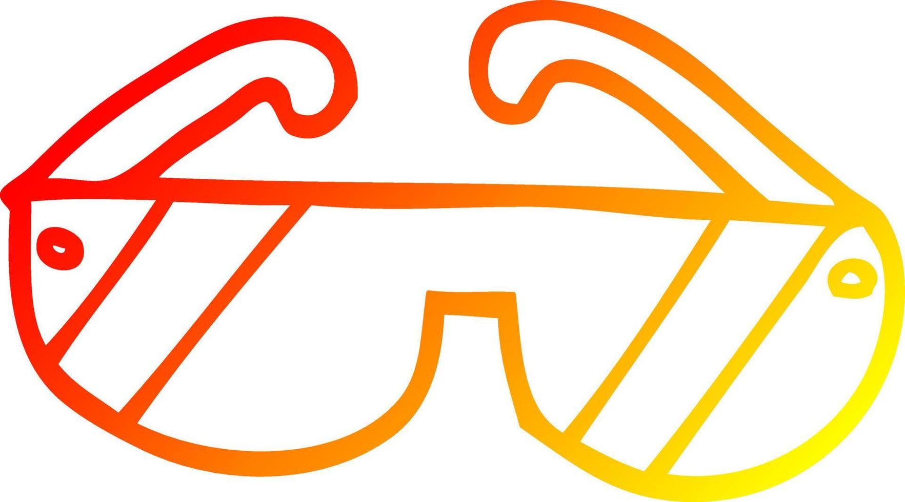 occhiali di sicurezza per cartoni animati con disegno a linea a gradiente caldo vettore