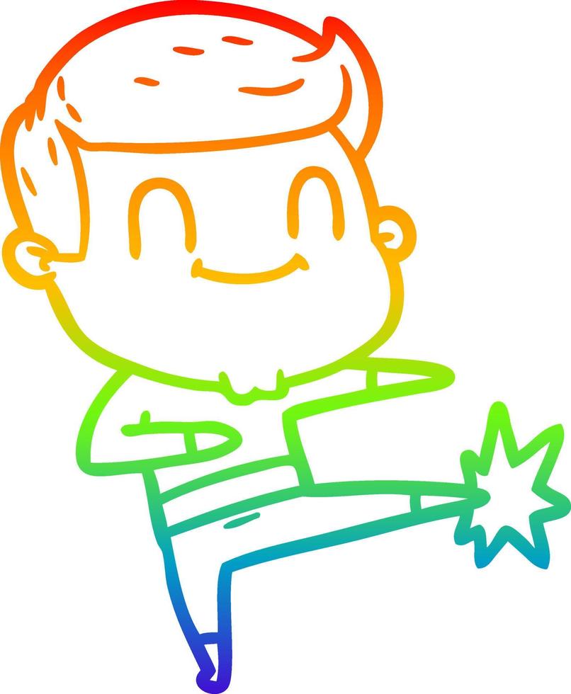 arcobaleno gradiente linea disegno cartone animato uomo amichevole vettore
