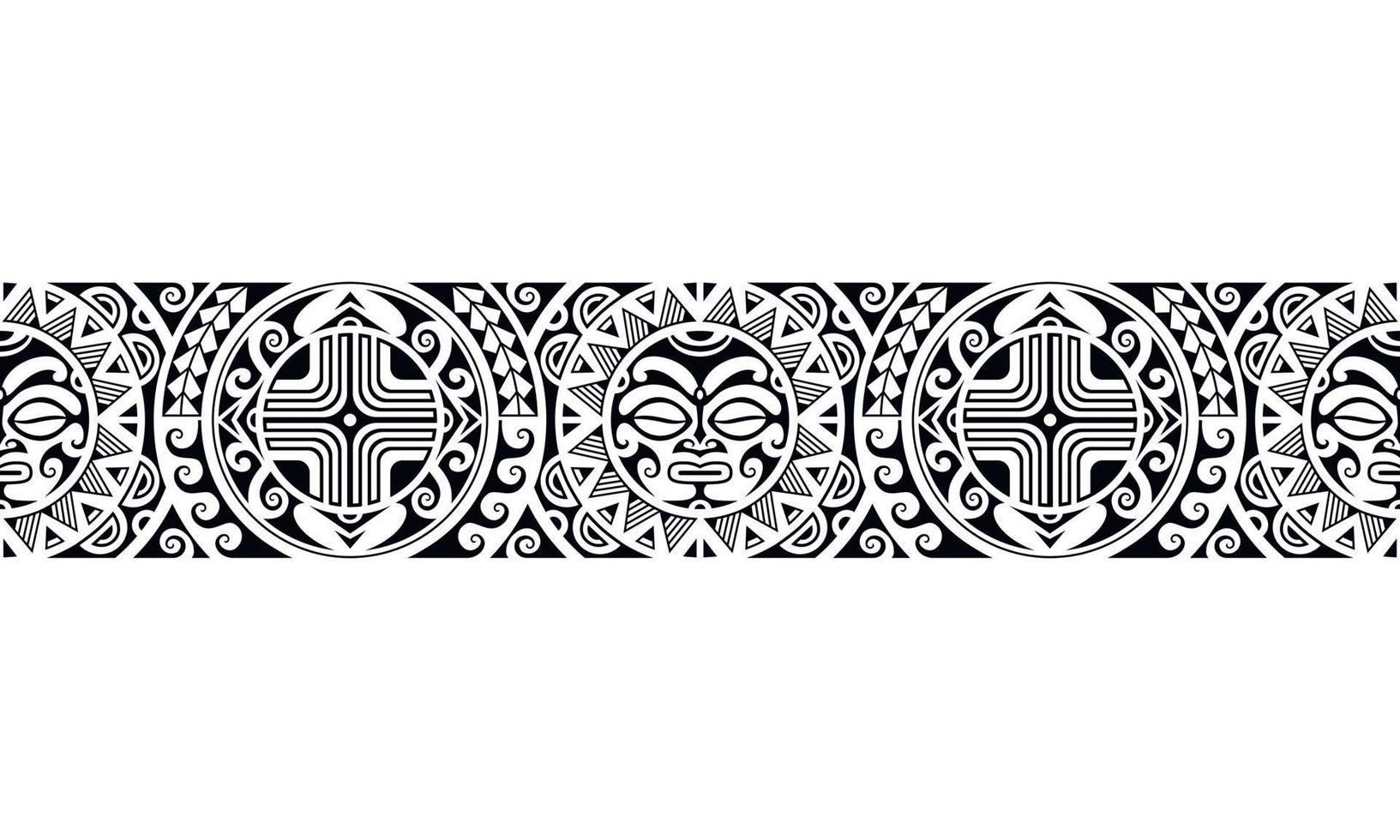 braccialetto tatuaggio maori polinesiano. vettore senza cuciture manica tribale.