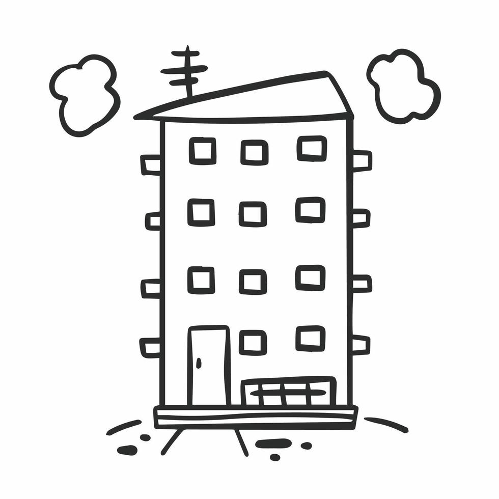 doodle illustrazione vettoriale grattacielo