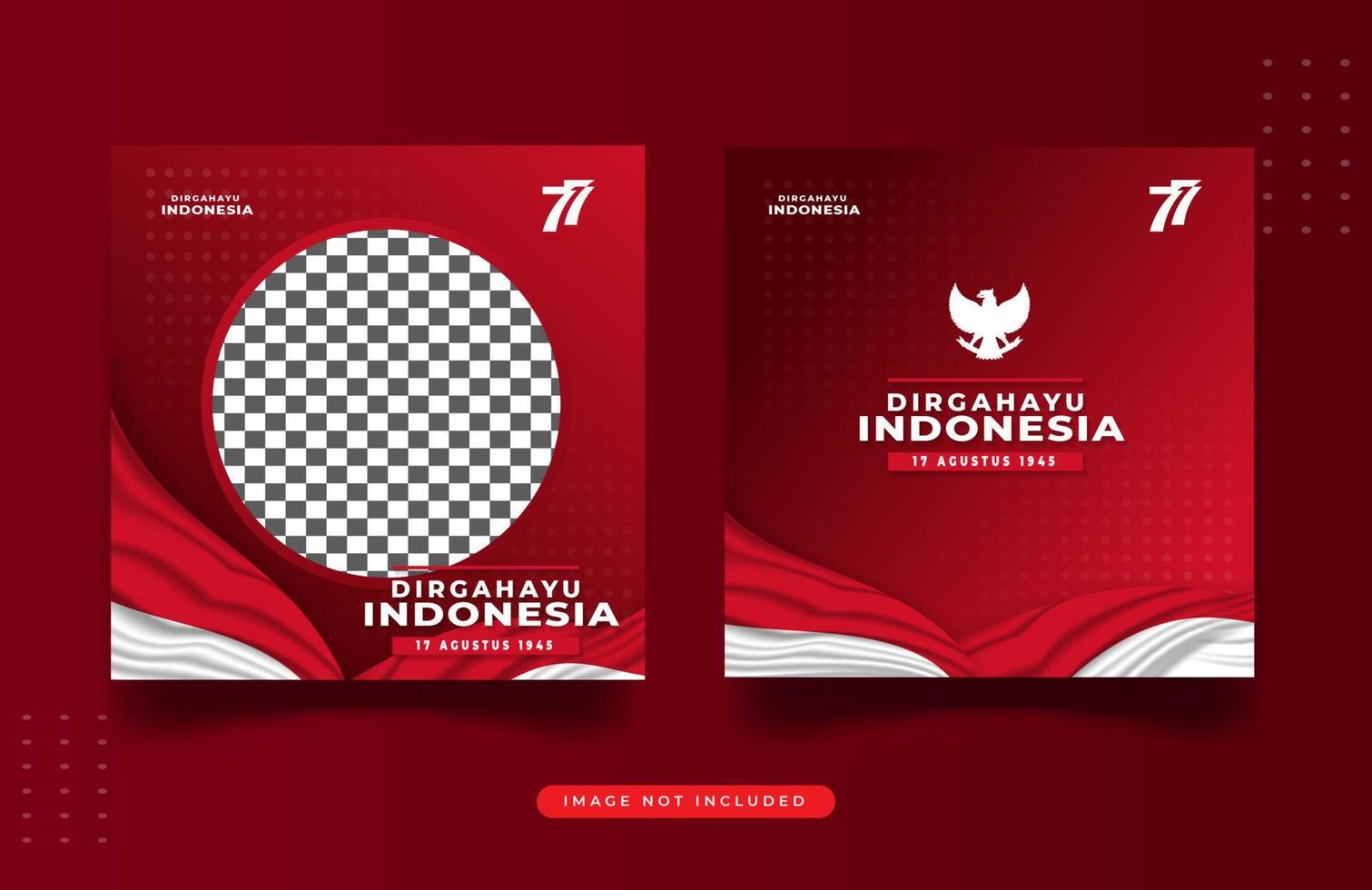 modello di giorno dell'indipendenza dell'indonesia di progettazione dei social media vettore