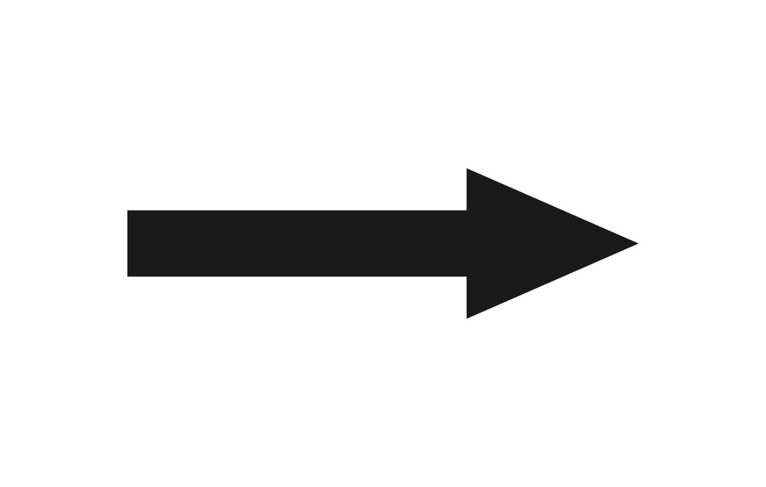 icona vettore freccia. questo simbolo piatto è disegnato su uno sfondo bianco.