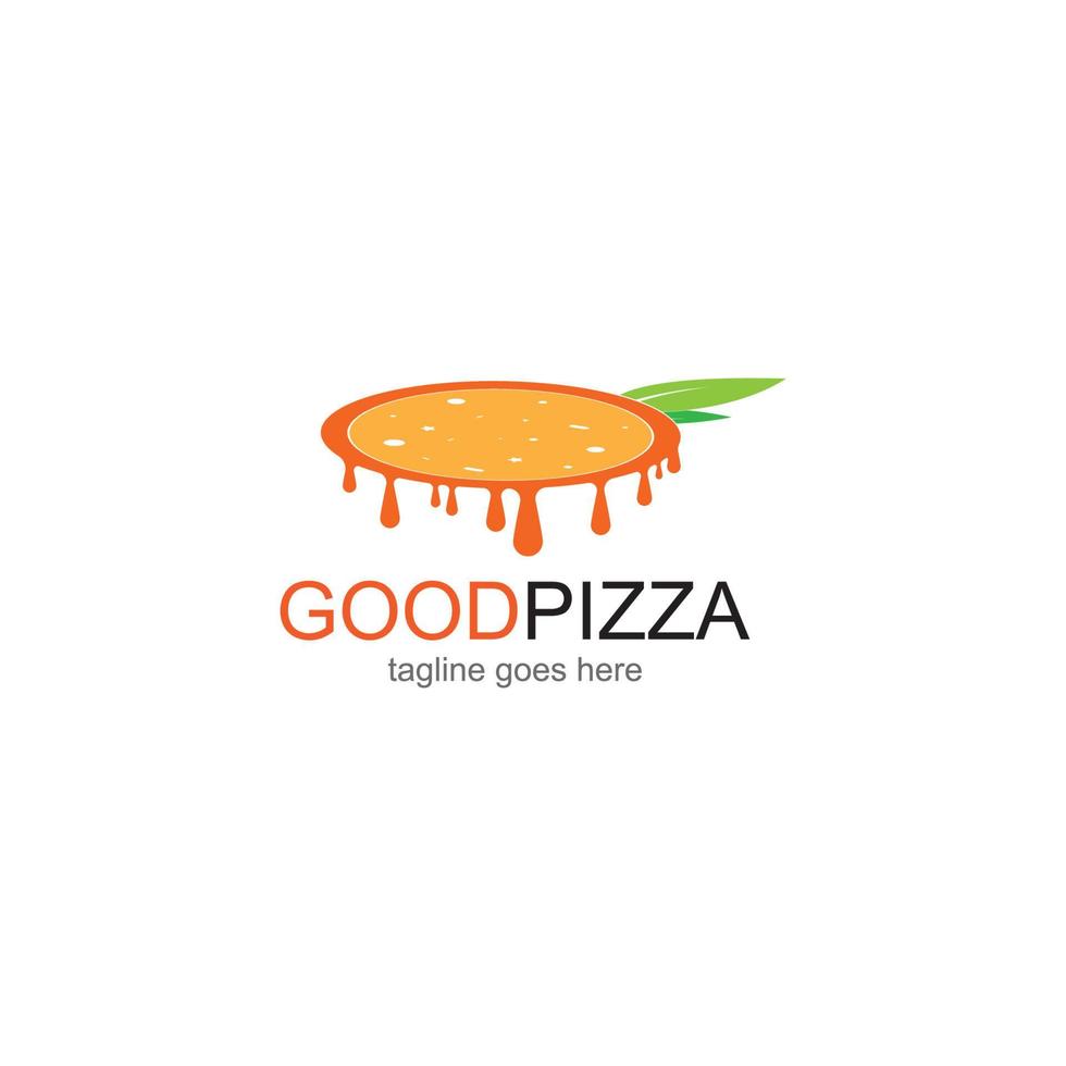 logo del caffè della pizza, icona della pizza, emblema per un ristorante fast food. vettore