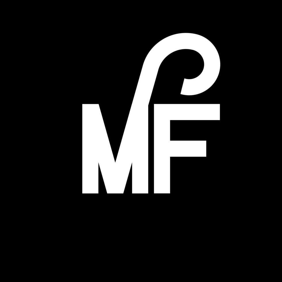 design del logo della lettera mf. lettere iniziali mf logo icona. modello di progettazione logo minimal lettera astratta mf. mf lettera disegno vettoriale con colori neri. logo mf