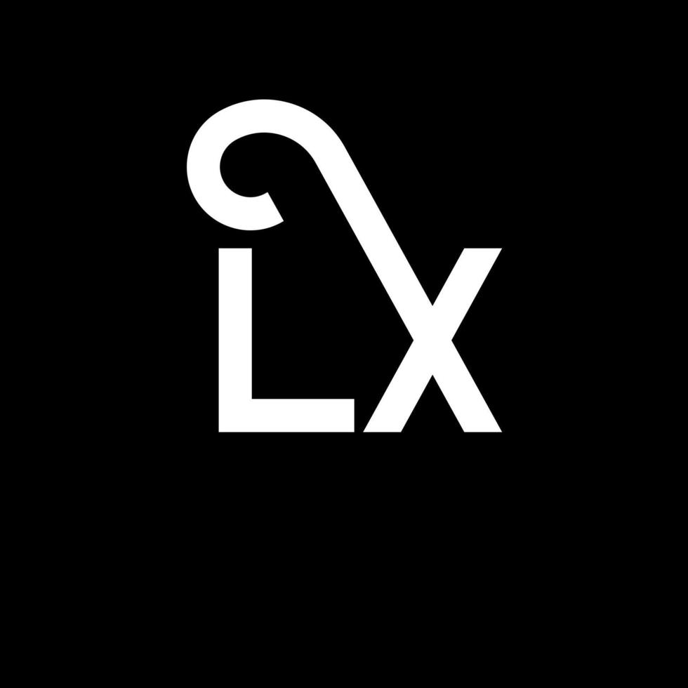 disegno del logo della lettera lx. lettere iniziali lx icona logo. modello di progettazione logo minimal lettera astratta lx. lx lettera disegno vettoriale con colori neri. logo lx