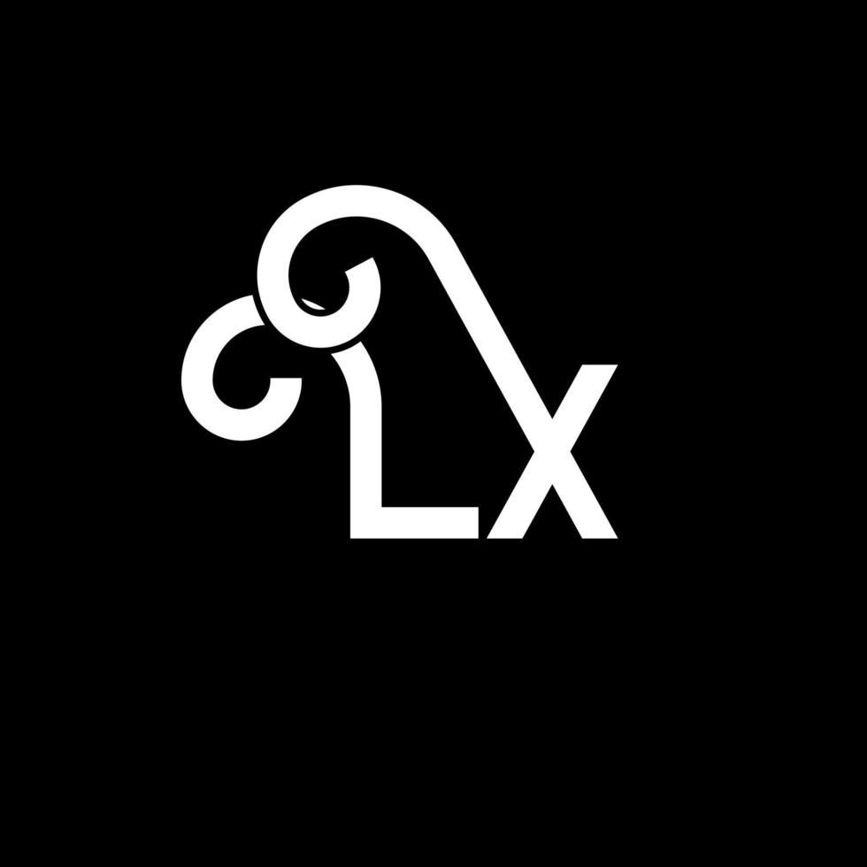 disegno del logo della lettera lx. lettere iniziali lx icona logo. modello di progettazione logo minimal lettera astratta lx. lx lettera disegno vettoriale con colori neri. logo lx