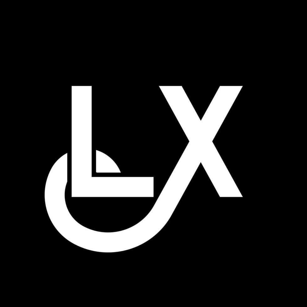 disegno del logo della lettera lx. lettere iniziali lx icona logo. modello di progettazione logo minimal lettera astratta lx. lx lettera disegno vettoriale con colori neri. logo lx