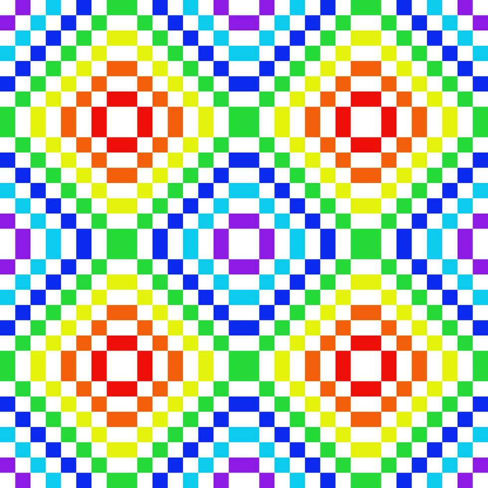 motivo a colori arcobaleno senza cuciture con design in stile pixel. vettore