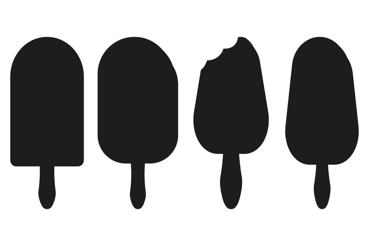 silhouette di gelato, ottimo design per qualsiasi scopo. sfondo bianco isolato. cibo dolce. vettore