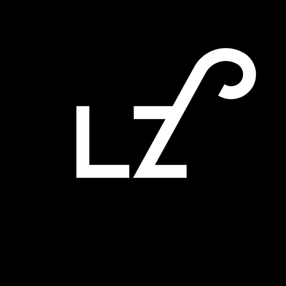 lz lettera logo design. lettere iniziali lz icona del logo. modello di progettazione logo minimal lettera astratta lz. lz lettera disegno vettoriale con colori neri. logo lz