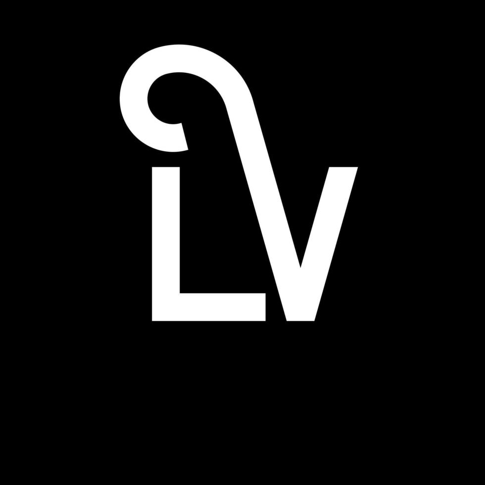 design del logo della lettera lv. lettere iniziali lv icona logo. modello di progettazione logo minimal lettera astratta lv. lv lettera disegno vettoriale con colori neri. logo lv