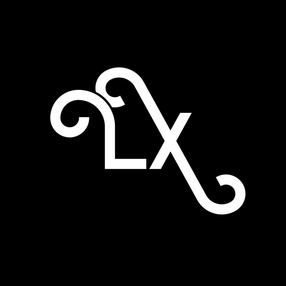 disegno del logo della lettera lx. lettere iniziali lx icona logo. modello di progettazione logo minimal lettera astratta lx. lx lettera disegno vettoriale con colori neri. logo lx