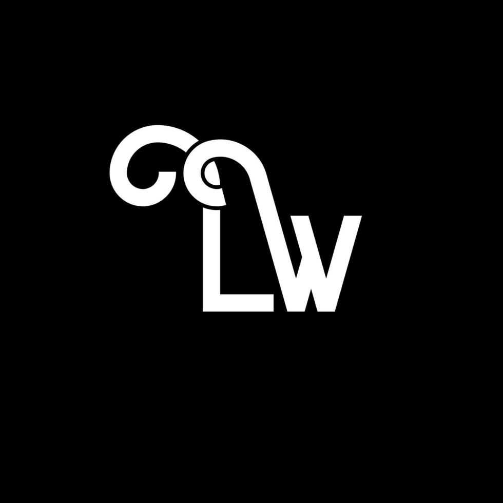 design del logo della lettera lw. lettere iniziali lw logo icona. modello di progettazione logo minimal lettera astratta lw. lw lettera disegno vettoriale con colori neri. lw logo