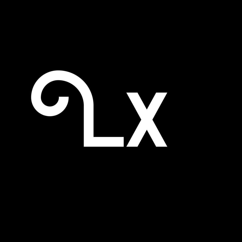 disegno del logo della lettera lx. lettere iniziali lx icona logo. modello di progettazione logo minimal lettera astratta lx. lx lettera disegno vettoriale con colori neri. logo lx