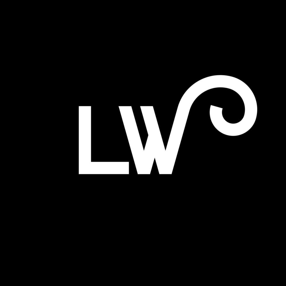 design del logo della lettera lw. lettere iniziali lw logo icona. modello di progettazione logo minimal lettera astratta lw. lw lettera disegno vettoriale con colori neri. lw logo