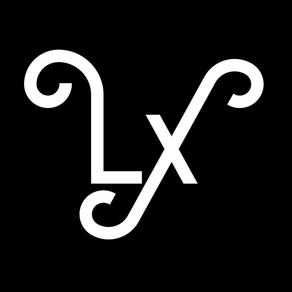 disegno del logo della lettera lx. lettere iniziali lx icona logo. modello di progettazione logo minimal lettera astratta lx. lx lettera disegno vettoriale con colori neri. logo lx