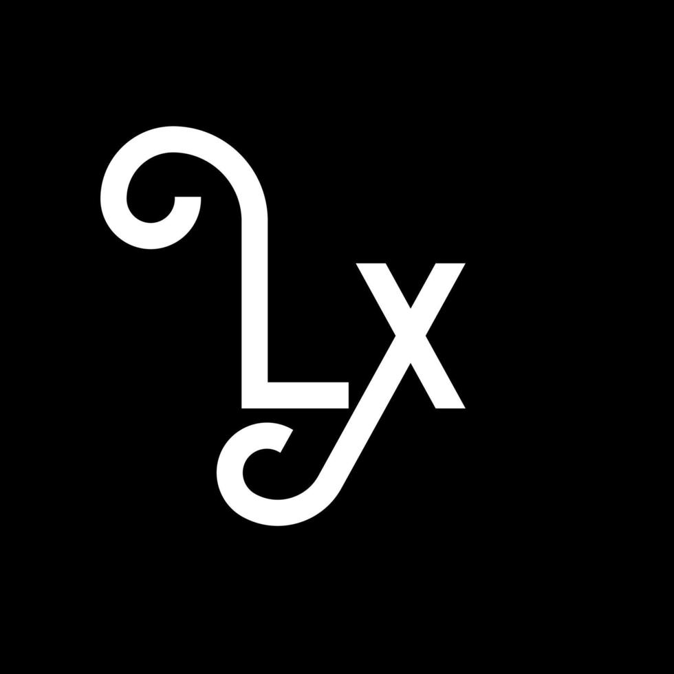 disegno del logo della lettera lx. lettere iniziali lx icona logo. modello di progettazione logo minimal lettera astratta lx. lx lettera disegno vettoriale con colori neri. logo lx