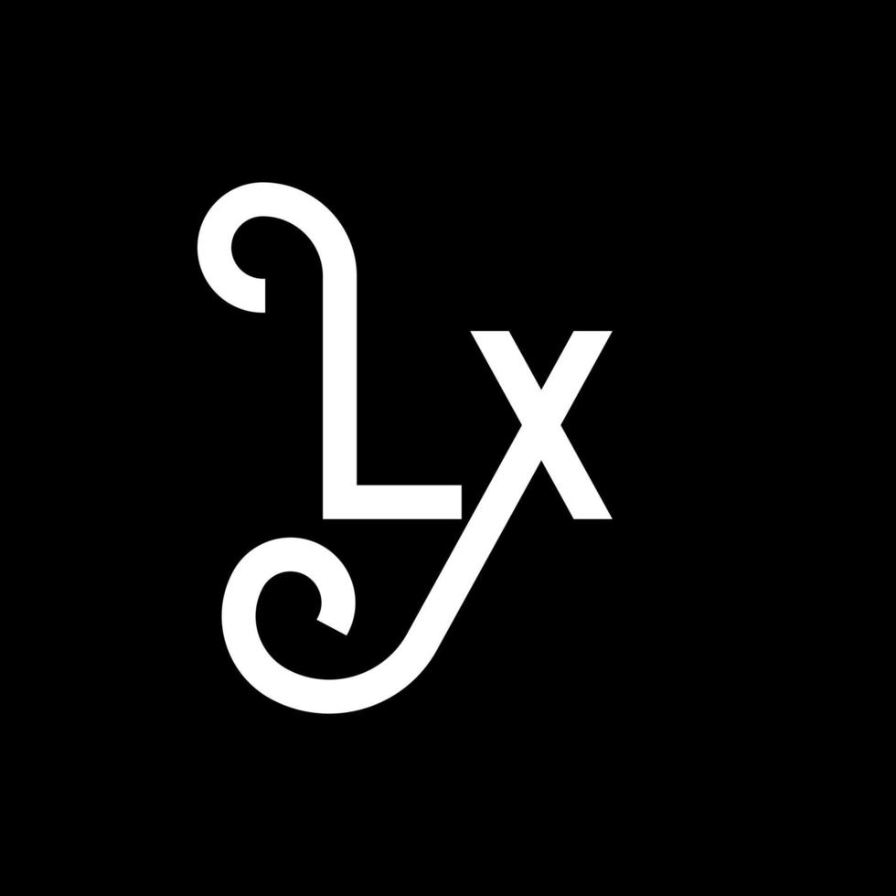 disegno del logo della lettera lx. lettere iniziali lx icona logo. modello di progettazione logo minimal lettera astratta lx. lx lettera disegno vettoriale con colori neri. logo lx