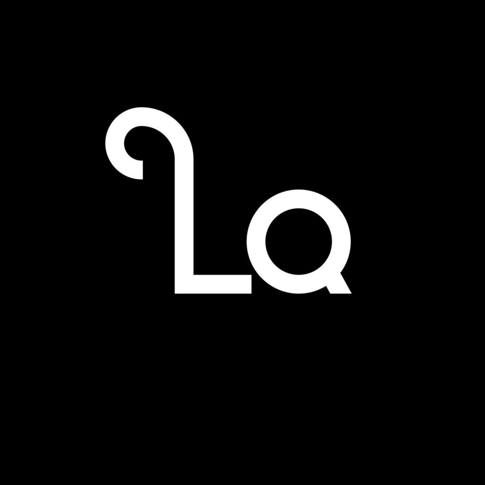 lq lettera logo design. lettere iniziali lq logo icona. modello di progettazione logo minimal lettera astratta lq. lq lettera disegno vettoriale con colori neri. lq logo