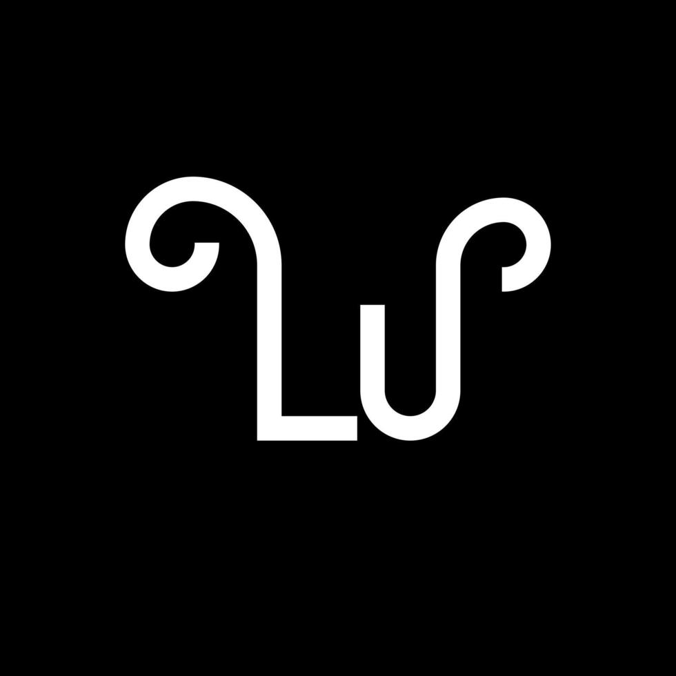 lu lettera logo design. lettere iniziali lu logo icona. modello di progettazione logo minimal lettera astratta lu. lu lettera disegno vettoriale con colori neri. lu logo