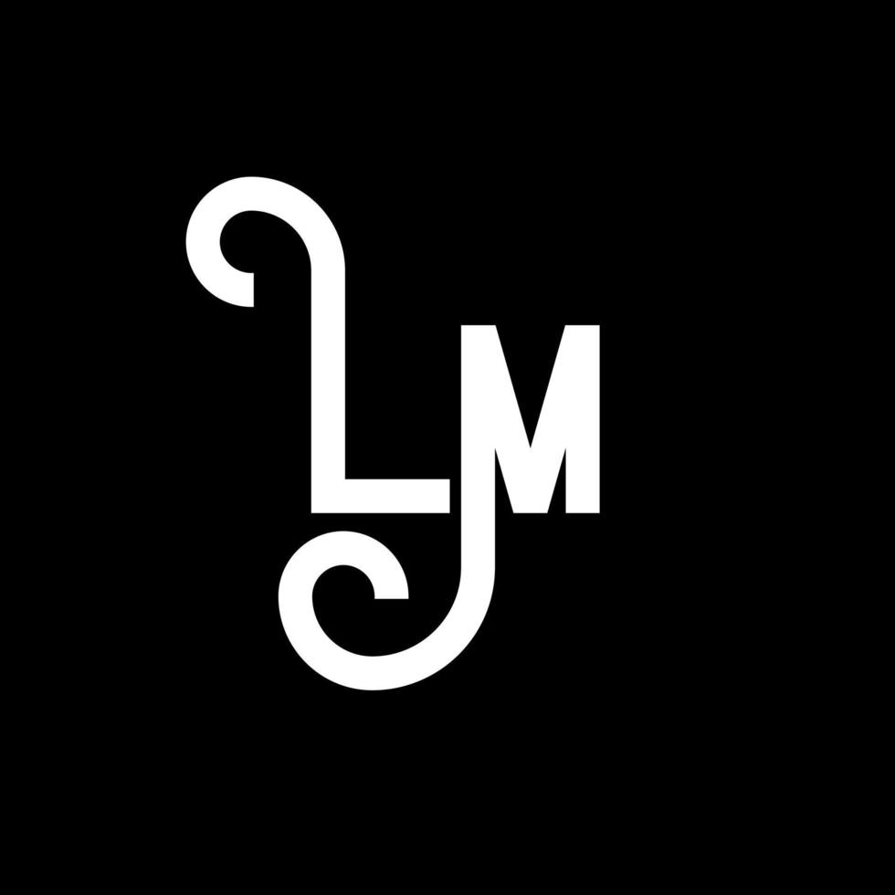 design del logo della lettera lm. lettere iniziali lm logo icona. modello di progettazione logo minimal lettera astratta lm. lm lettera disegno vettoriale con colori neri. logo lm