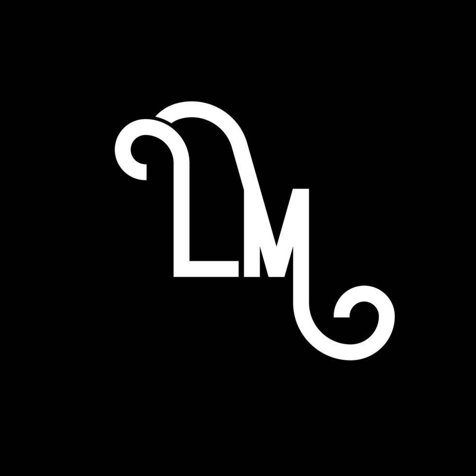 design del logo della lettera lm. lettere iniziali lm logo icona. modello di progettazione logo minimal lettera astratta lm. lm lettera disegno vettoriale con colori neri. logo lm