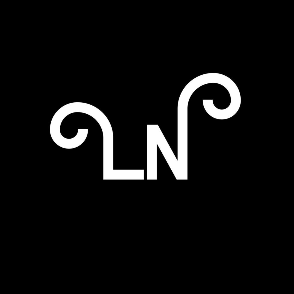 ln disegno del logo della lettera. lettere iniziali ln icona del logo. lettera astratta ln modello di progettazione logo minimale. ln vettore di progettazione di lettere con colori neri. ln logo