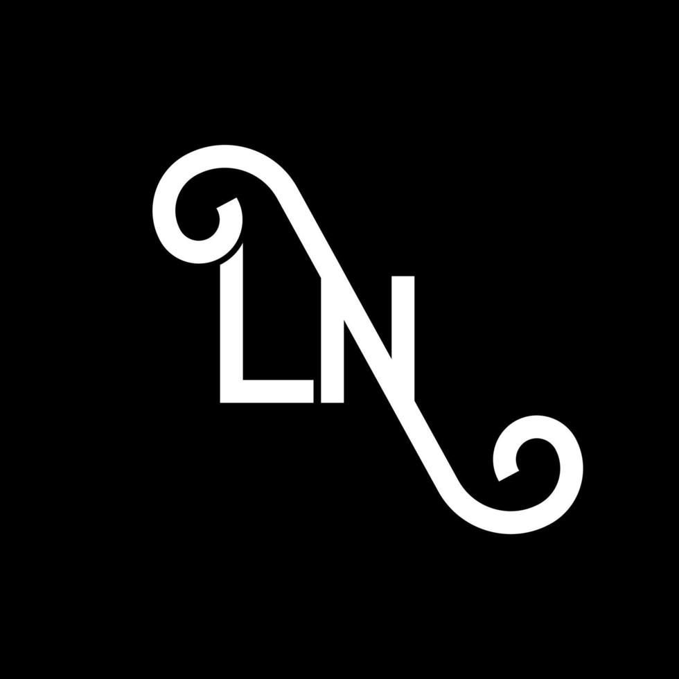 ln disegno del logo della lettera. lettere iniziali ln icona del logo. lettera astratta ln modello di progettazione logo minimale. ln vettore di progettazione di lettere con colori neri. ln logo