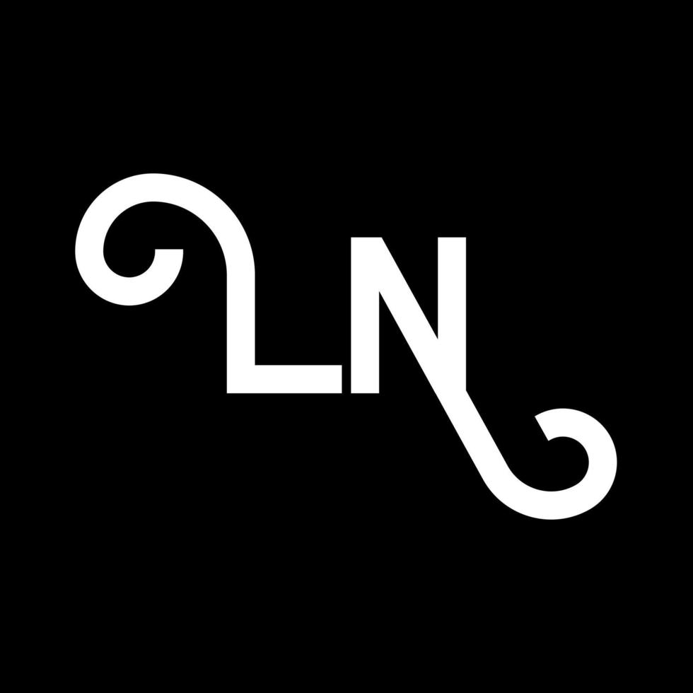 ln disegno del logo della lettera. lettere iniziali ln icona del logo. lettera astratta ln modello di progettazione logo minimale. ln vettore di progettazione di lettere con colori neri. ln logo